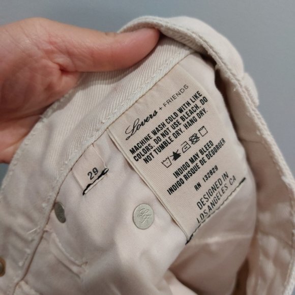 Revolve Lovers + Friends Jack High Rise Cut Off Mosswood Cream Denim Shorts 29 - Picture 7 of 9